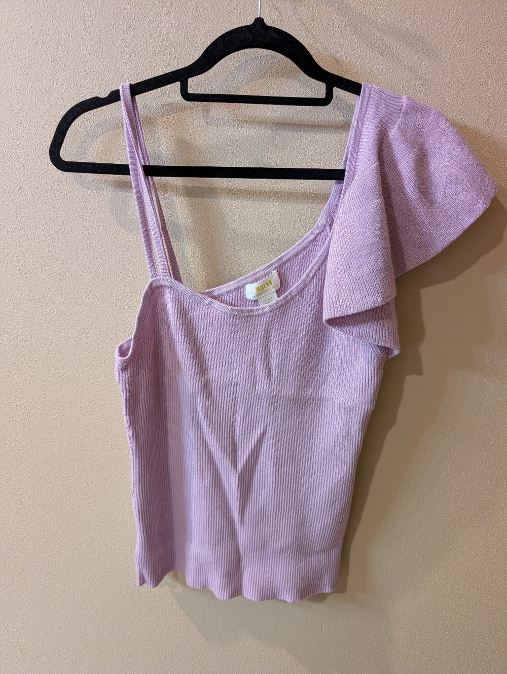 Maeve Anthropologie Lilac Ribbed One-Shoulder Camisole